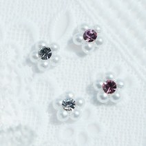 JDC097 네일아트파츠 5진주꽃 2종중, 진주클리어(2개)