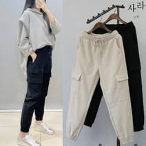 [사라7351] 짱짱 사방스판 밴딩 카고 조거팬츠 9부