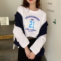 [봄신상/오버핏] 남여공용 FW 2023년 오버핏 프린팅 긴팔티셔츠 박스티 빅사이즈 루즈핏 긴팔티셔츠 LT-22