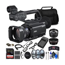 소니 HXR-NX80 4K NXCAM HDR & Fast Hybrid AF (HXR-NX80) + 64GB 메모리 카드 NP-FV70 배터리 필터 키트 광각 렌즈 망원 가방 충전기