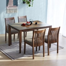 [리비니아] 루디 체코 원목 포세린 통 세라믹 4인용 6인용 식탁세트/의자형/의자벤치형 4type, 원목/월넛/4인의자형