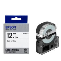 엡손 라벨 테이프 SS12K-PX 4개 | 프린터 카트리지 | Epson Label Tape Cartridge SS12K-PX 4ea | Black on White, 12mm x 9m