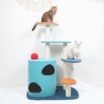 희동이네 고양이 캣타워 튼튼한 뚱이 캣타워 숨바꼭질 하우스 122 설치 간편한 스트레스 해소 5단 놀이터 스크래쳐 숨숨집