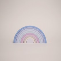 [아이브릭] 몬테소리 발도르프 실리콘 레인보우 유아 장난감 블럭, 빅 블루 10 layer