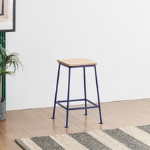 오너클랜 [히트가구] F4617 참죽나무 스틸 스툴 3colors, 딥블루