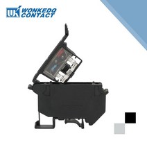 터미널 블럭 단자대 부스바10pcs uk5-hesi 검은 나사 분리 레버 퓨즈 525mm 24v220v led 영국 5 hesi 와이어 전기 커넥터 딘 레일 블록 60, 24v led 조명, 퓨즈 없이