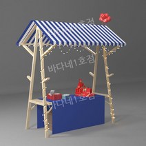 시장 디스플레이 랙 야시장 매대 이동식 가판대 좌판대, 파란색 흰색 120 x 60 x 200