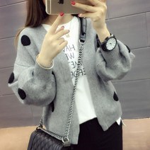 봄가을벌룬소매도트땡땡이여성가디건XL536603125771 다소미얼