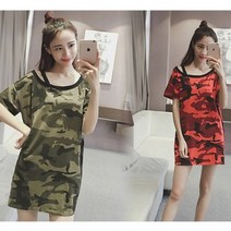 밀리터리 롱반팔 티셔츠 미니원피스 스타일 2컬러[josq;5000080366B17A