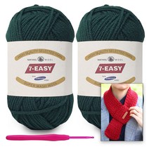 [니뜨] 2022 세븐이지(80g)x2볼+모사용코바늘6/0호+모스미니머플러도안, 775_다크그린