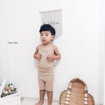 쏭스베이비 찜질방끈나시싱글스판 유아내의 아동내의 유아실내복 아동실내복 7부내의 신생아내의 베이비페어 유아동복 반팔 5부 반팔슈트