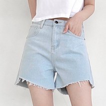 소유진 여성용 앞컷팅 시원한 데님 청 반바지