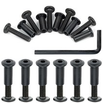 Xrfoiniu 100세트 M6x35mm 블랙 바인딩 포스트 나사 고정 나무 인서트 볼트 리벳 소켓 캡 연결 육각형 드라이브 M6 너트 배럴 키트 육각 렌치 2개 USA 미국, 100, M6x30mm