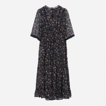 써스데이아일랜드 여성 원피스 브이넥 레이스 믹스 T226AOP531W