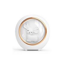 책상용가습기 소형 초음파 무중력 Xiaomi-7 색 귀여운 미니 가습기 USB 7 야간 조명 차량 장착형 가정용 토끼 만화 음소거, [16] White