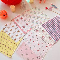 미니 코팅 유산지(20장 1세트), (3) 딸기우유 20장