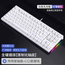 RKR87 기구 기기 버튼 유선 사용자 정의 피씨 노름 저소음적축키보드, 기본, C02-갈축, T06-R87 백 색(빛이없음)전체키보드