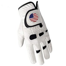 Amy Sport 골프 장갑 남성용 볼마커 포함 소프트 가죽 올웨더 그립 (1팩 L 왼손 착용), X/Large-Worn on Left Hand, 1 Pack with USA Flag Ball Mark