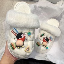 귀여운 짱구 시나모롤 그로밋 디자인 부드러운 층간소음 방지 슬리퍼 실내화 사무실 거실 실내 털 보온 겨울 여름 거실화 커스텀 기능성, AA + 230-235