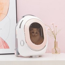 고양이 강아지 캐리어 백팩 가방 야외 여행 콜드 포그 에어컨 아웃 트롤리 케이스 멀티 통기성 이중 목적 풀로드 상자, 로우 프로파일 버전, 사쿠라 가루