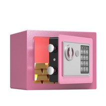 미니 소형 금고 안전 사무실 상업 기밀 파일 미니 키 암호 이중 보험 도난 방지 집 금고 화재, 06 A style pink