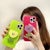 케이알글로벌꽃모양 그립톡 아크릴 튤립 귀여운 스마트톡 에폭시 이지그립 톡홀더 그립팝 스마트폰 거치대 악세사리빠른배송, 보라