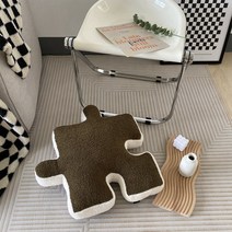 똑소녀 퍼즐 북유럽쿠션 두꺼운 의자 방석 쇼파 대형 허리 등 쿠션 6color, 카키(55x55cm)