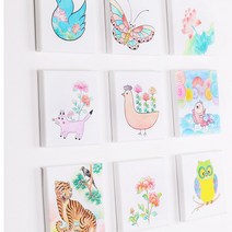 바오바론 캔버스 액자 만들기 민화 색칠 무지 그림 그리기 놀이 꾸미기 투명스티커 증정, (까치호랑이+사은품제공)