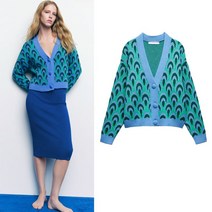 ZARA 자카드 니트 재킷 가디건 1822050