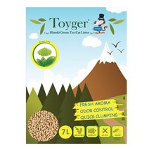 고양이 모래 토이거 히노끼 녹차 고양이 모래 7L, 2개
