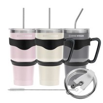 텀블러 900ml 손잡이 스트로텀블러 스트로우 물병 물컵 텀블러세트 사은품 보온보냉 진공텀블러 매그넘, 블랙