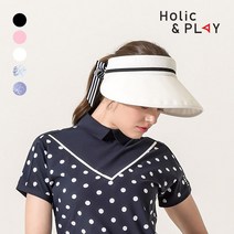 홀릭앤플레이 여성 셔링 와이드 골프썬캡 HB2UAC001, Free, 라이트그레이
