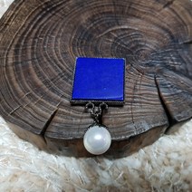 블루 라피스라줄리 자석 브로치 패션 수공예 원석