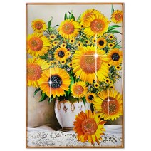 [인메이블] 보석 해바라기 입체 액자 돈들어오는 그림 사무실 거실 인테리어 꽃 나무 개업선물 집들이선물, 01.[I]IPC_보석풍성해바라기, 60X90cm