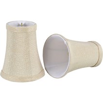 Aspen Creative 30013-2A Bell Clip-On Chandelier Lamp Shade Butter Creme 2 1/2" Top x 4", 한개옵션0