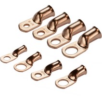 터미널압착기 케이블 유압 5pcs 전기 베어 구리 링 러그 배터리 압착 단자 전기 와이어 커넥터 키트 구색 awg, 0아그, m12