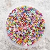 (T-417)슬라이스슬라임파츠 구멍뚫린 반짝이하트 혼합 4mm(약 25g)