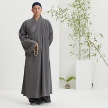 리넨 면마중복 가운승포 긴팔 라지 승복 법복바지 법복 스님옷 불교의상 스님장삼 절바지 스님법복 장삼 절옷