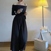 허니시스터 / 쥬레드 오프숄더 A라인 롱원피스