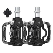 MTB 산악 자전거 페달/ 3개의 밀봉 베어링 알루미늄 양면 이중 플랫폼 9/16' 클릿 포함/ SPD 사이클링 로드 투어링, 10.5x9x1.7cm, 알루미늄 합금, 검은색