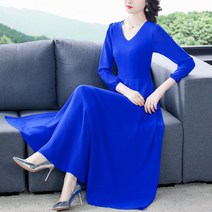Hprince 쉬폰 드레스 긴팔 봄과 가을 하이난 산야 레드 허리 슬리밍 비치 드레스 해변 여행 휴가 드레스