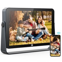 동영상액자 디지털 전자 스마트 디지털앨범 전자게시판시스템 전시용모니터 Kodak 10 인치 WiFi 사진 프레임 내장 배터리 19201200 FHD 터치 스크린 와이드 화면, RWF-109 Gray+EU 플러그, RWF-109 Gray