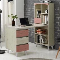 학생 공부방 아이방 서랍장 책장 책꽂이 책상세트 디자인 깔끔한 서재 감성 심플, 화이트