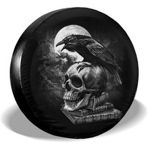 지프 카시트 커버Skull Spare Tire Cover Sugar 지프 스페어 타이어 커버 할로윈 선물 재미있는 백업 카메, 09 금_03 16in
