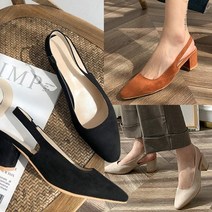 스웨이드 슬링백 통굽 펌프스 힐 로퍼 여성구두 SL180 여성구두 슬링백 플랫슈즈 힐