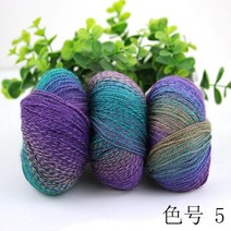 자이언트얀 망고실 뜨개질 DIY 두꺼운실 섹션 염색 양모 원사 핸드 니트 스웨터 비싼 레이디 목도리 레인보우 울 크로 셰 스레드 그룹 매직 볼 도매, Color number 5