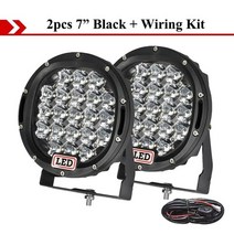 볼보 트럭 호환 visorak 7 인치 스팟 12v 24v suv atv 4x4 4wd 오프로드 led 작업 조명 눈부심 방지 렌즈 지프 포드 픽업 234, 검정과 철사 2개