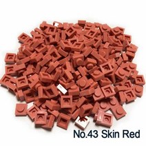 더치커피 메이커 Smartable 플레이트 1x1 빌딩 블록 MOC 부품 DIY 로고 픽셀 아트 QR 코드 벽돌 모자이크, 43 Skin Red 43
