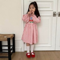 바바미뇽 튤립체크원피스(모델)