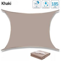300D 방수 직사각형 그늘막 야외 정원 수영장 천막 캠핑 하이킹 해가리개, Khaki+300cm x 400cm